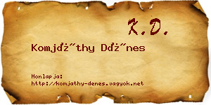 Komjáthy Dénes névjegykártya