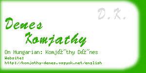 denes komjathy business card